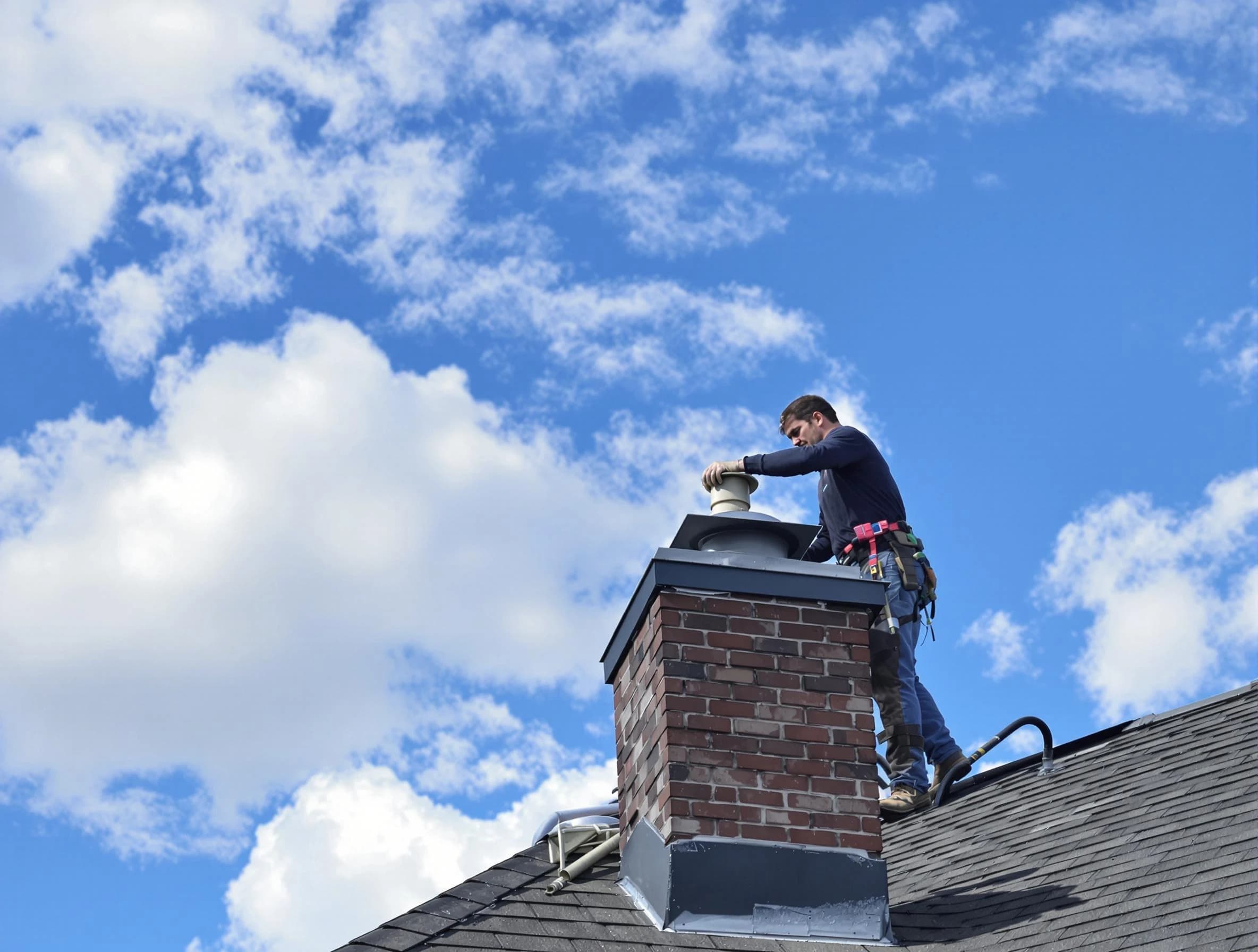 North Versailles Chimney Sweep installing a sturdy chimney cap in North Versailles, PA
