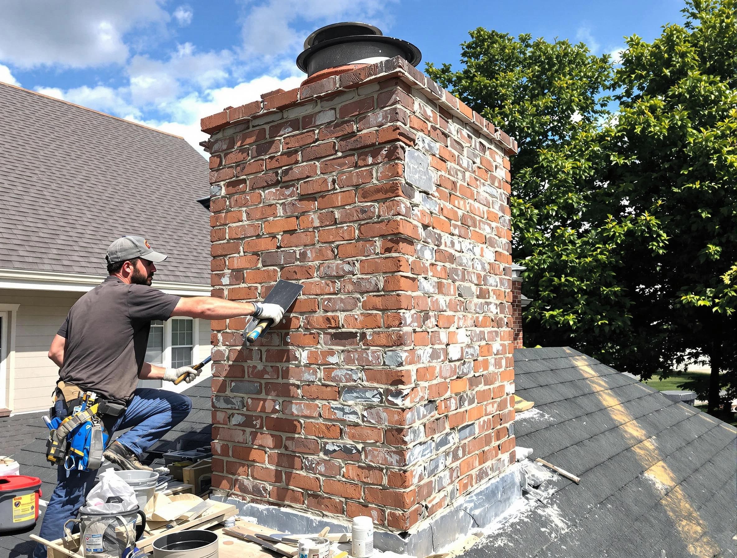 Completed chimney rebuild by North Versailles Chimney Sweep in North Versailles, PA