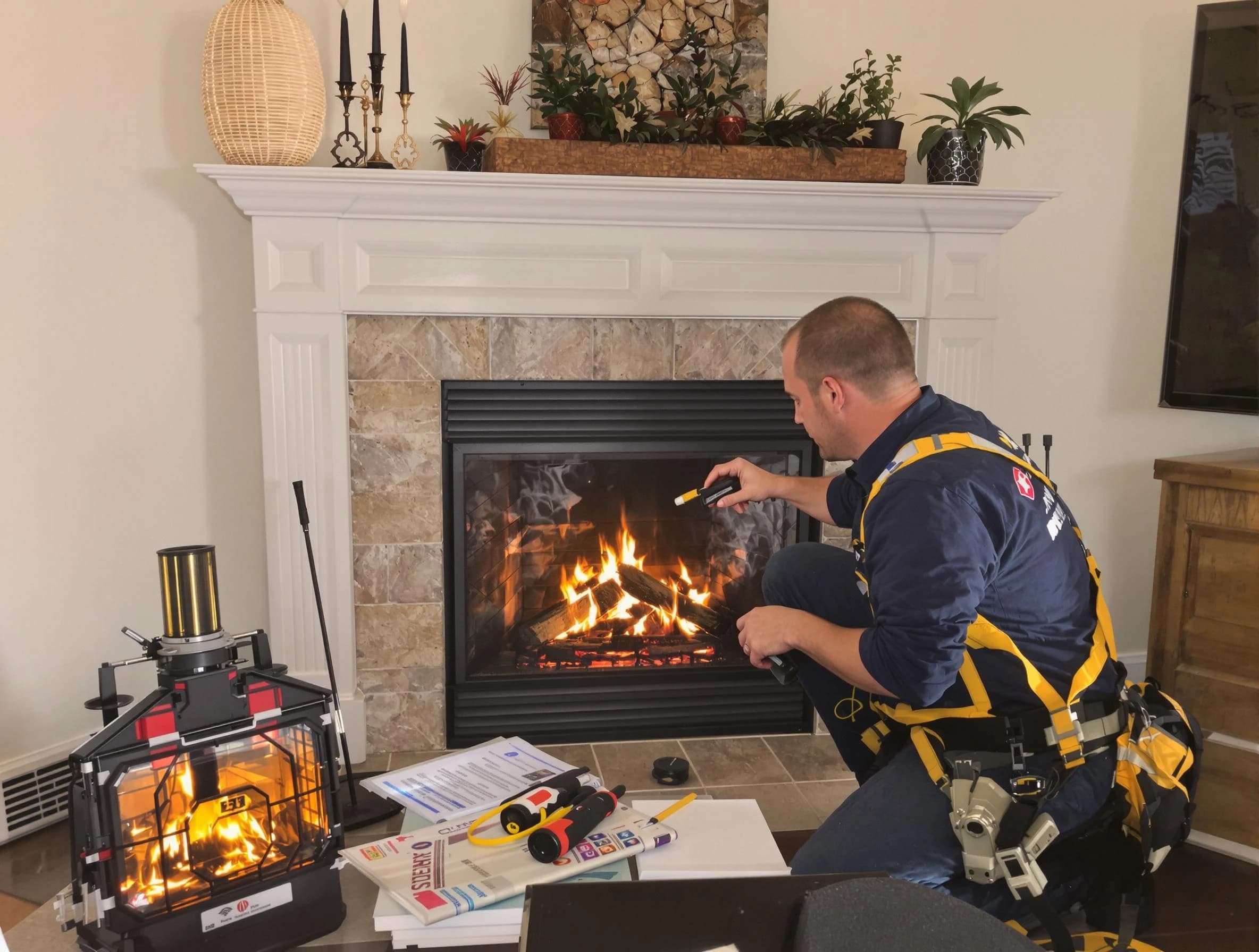 Safety-focused fireplace inspection by North Versailles Chimney Sweep in North Versailles, PA