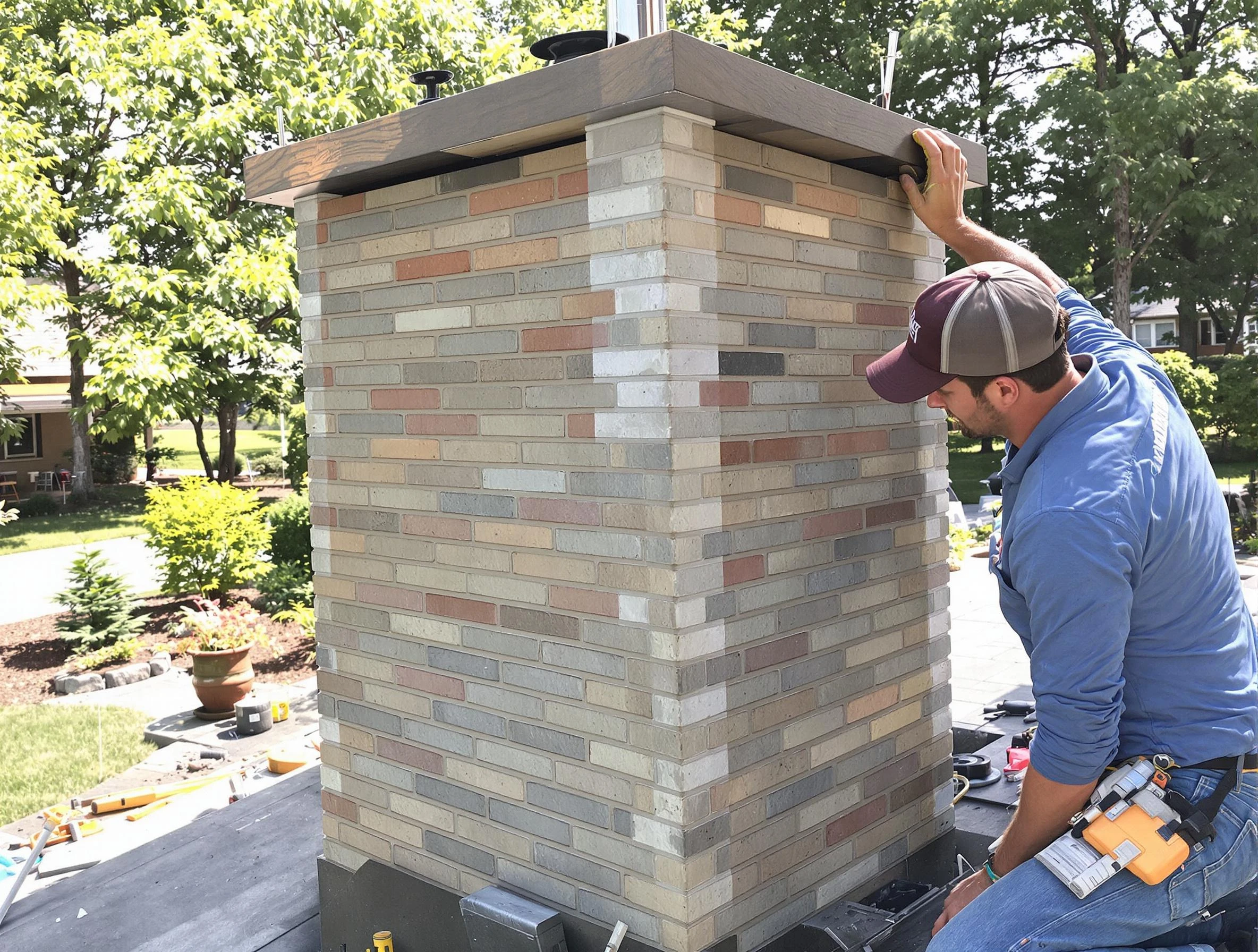 North Versailles Chimney Sweep completing a modern chimney remodel in North Versailles, PA