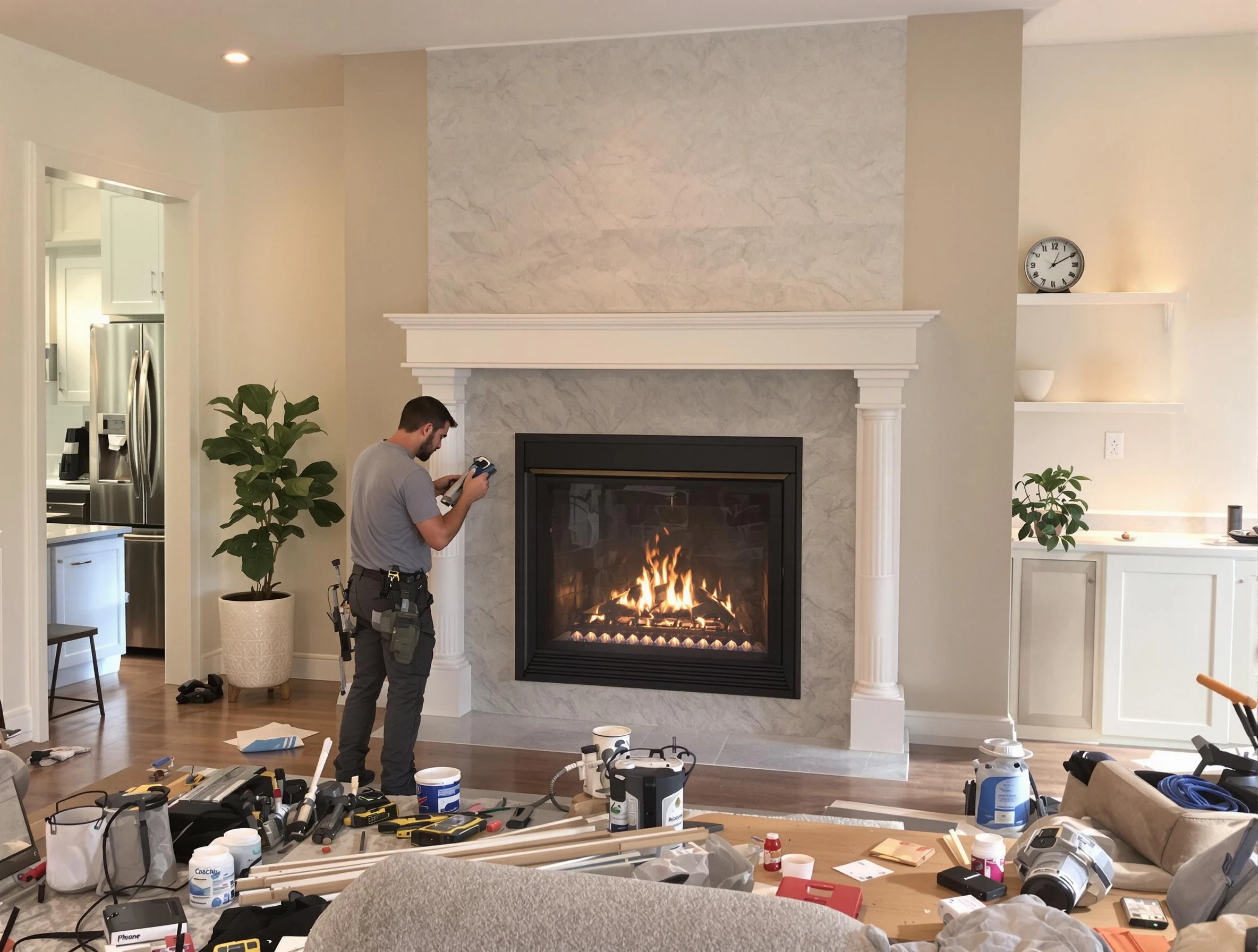 Newly installed fireplace by North Versailles Chimney Sweep in North Versailles, PA