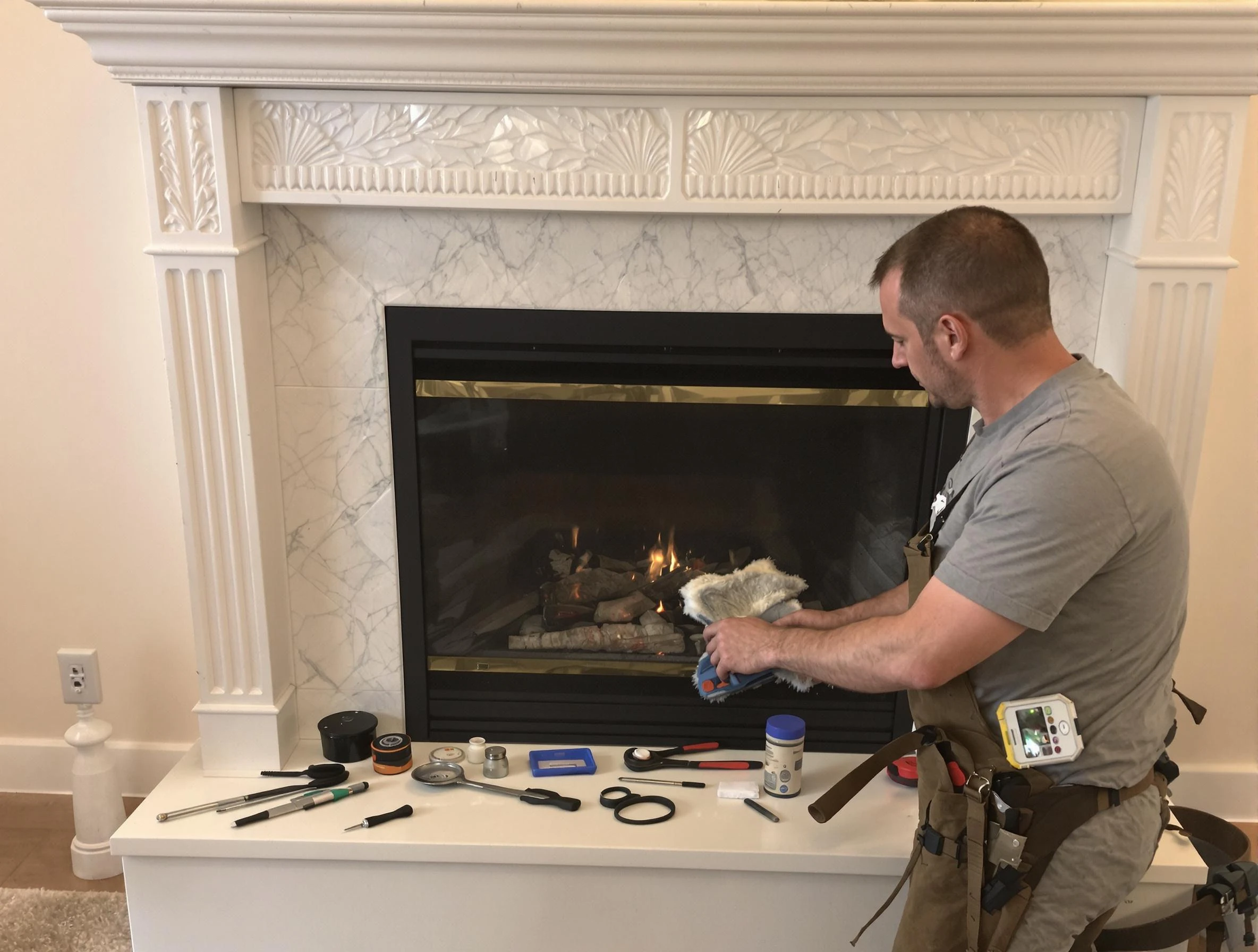 North Versailles Chimney Sweep performing fireplace maintenance in North Versailles, PA